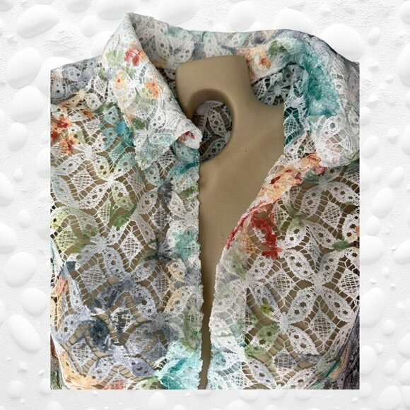 Alfred Dunner Lace Shirt - L - Picture 2 of 7